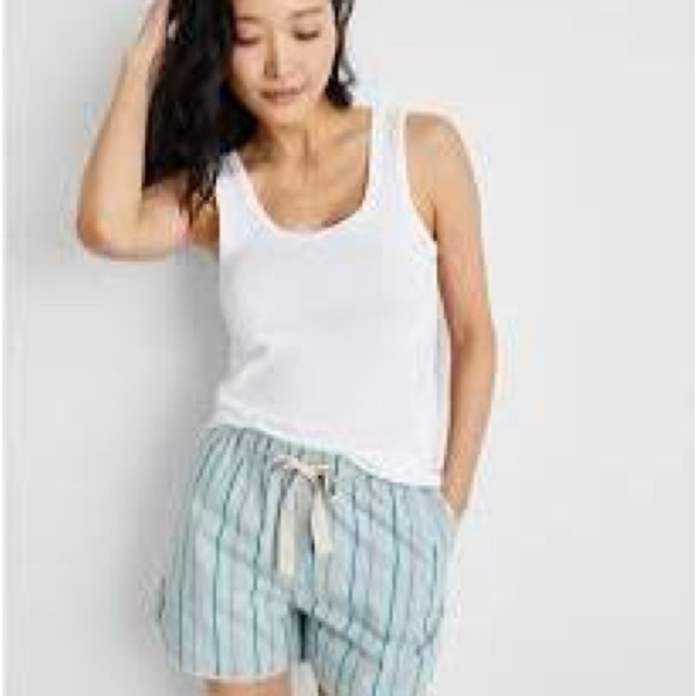 Striped Blue Green Women's PJ shorts - Picture 2 of 3